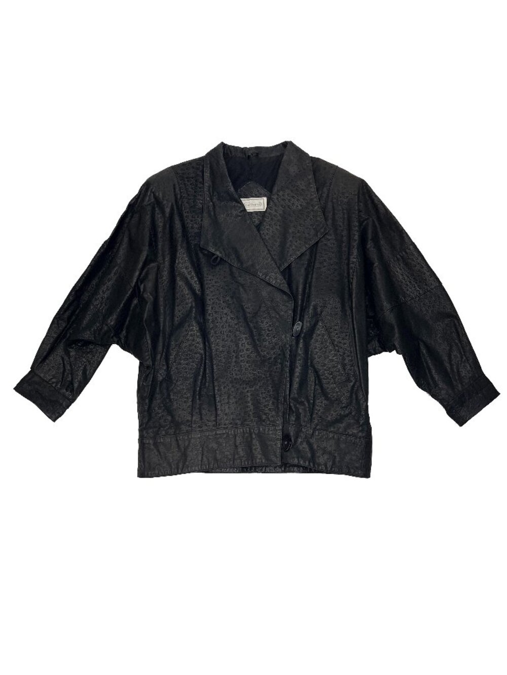 Cacharel Vintage Animal Embossed Black Jacket Womens L